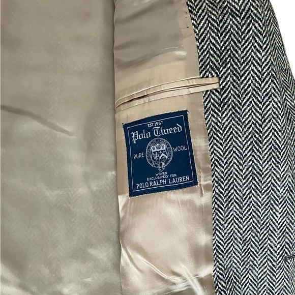 NWT Polo Ralph Lauren RL67 Italy Wool Herringbone Blazer 48L Elbow Patches - Picture 10 of 16